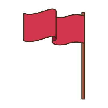 bayrak izole kırmızı simge sallayarak