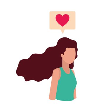 konuşma balonu avatar karakter olan kadın