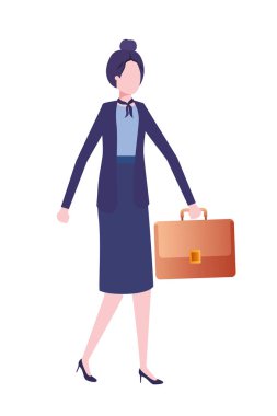 Portföy avatar karakter ile iş kadın
