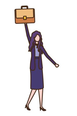 Portföy avatar karakter ile iş kadın