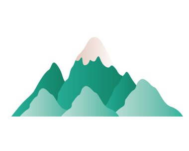 kar izole simge ile dağ