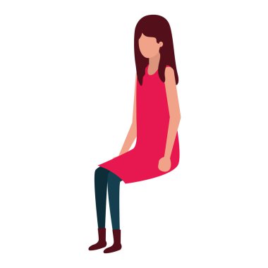 Avatar karakter oturan genç kadın