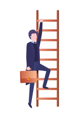 merdiven avatar karakter ile işadamı