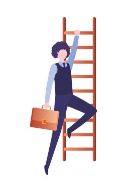 merdiven avatar karakter ile işadamı