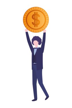 dolar işareti karakter ile işadamı