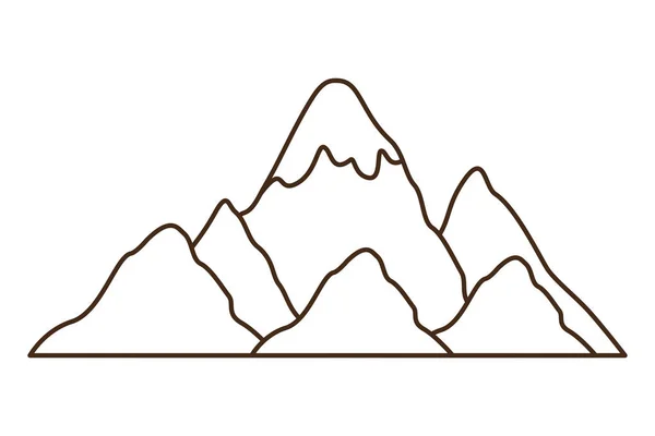 Montaña con la nieve icono aislado — Vector de stock