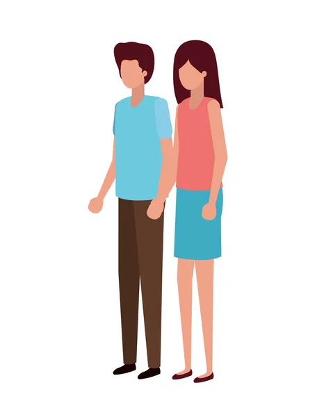 Jeune couple avatar personnage — Image vectorielle