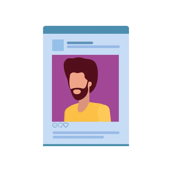 Člověk sociální síť profil avatar znak — Stockový vektor