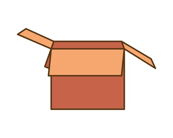 Otevřít izolovanou ikonu lepenkové krabice — Stockový vektor
