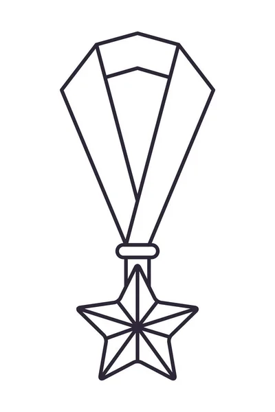 Gwiazda ikona medal na białym tle wiszące — Wektor stockowy