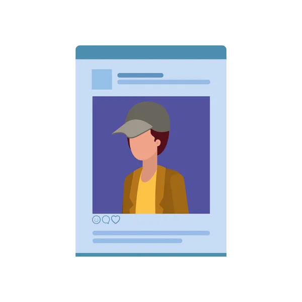 Člověk sociální síť profil avatar znak — Stockový vektor