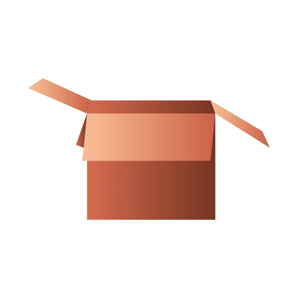 Caja de cartón abierta icono aislado — Vector de stock