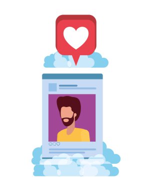 profil sosyal ağ adamla konuşma balonu