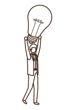 Ampul avatar karakter ile işadamı