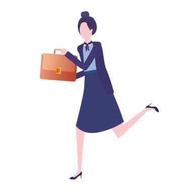 Portföy avatar karakter ile iş kadın