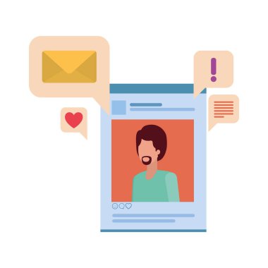 profil sosyal ağ adamla konuşma balonu