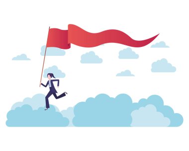 bayrak karakteri ile iş kadını