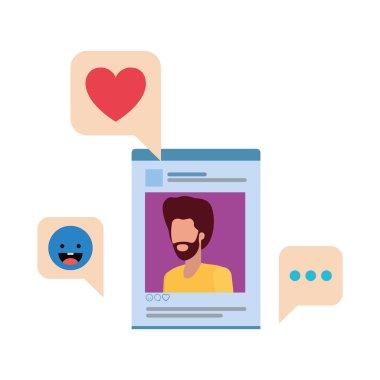 profil sosyal ağ adamla konuşma balonu