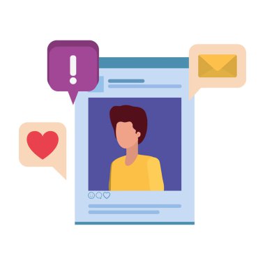 profil sosyal ağ adamla konuşma balonu