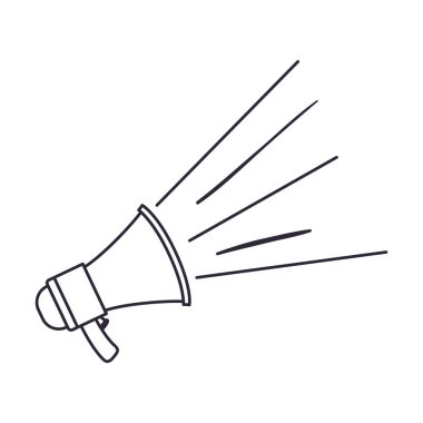 izole simgesi üzerinde megafon