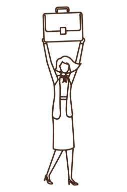 Portföy avatar karakter ile iş kadın