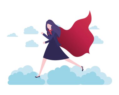 kahraman ceket karakteri ile iş kadını