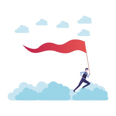 bayrak karakteri ile işadamı