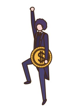 dolar işareti karakter ile işadamı