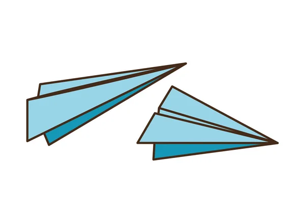 Μεμονωμένο εικονίδιο με αεροπλάνα χαρτιού — Διανυσματικό Αρχείο