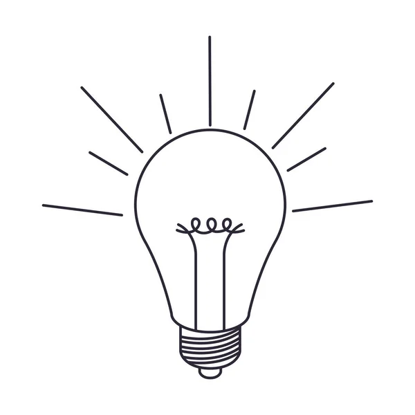 Light bulb on isolated icon — Stock Vector