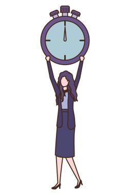 Saat avatar karakter ile iş kadını