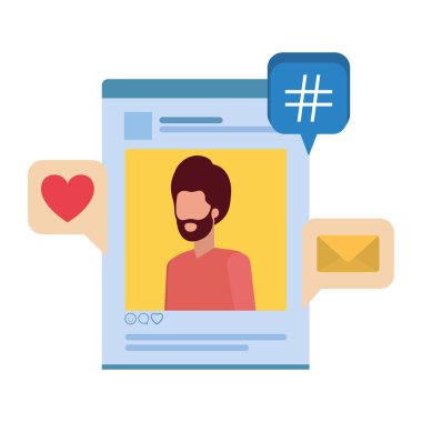 profil sosyal ağ adamla konuşma balonu