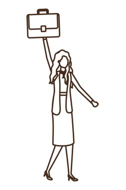 Portföy avatar karakter ile iş kadın