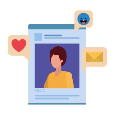 profil sosyal ağ adamla konuşma balonu