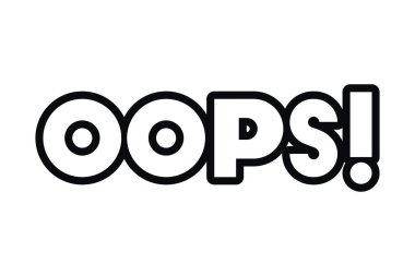 Oops kelime izole komik simge