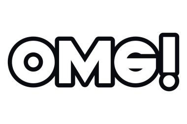 OMG çizgi kelime izole simge