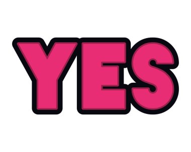 Evet komik kelimeler izole simgesi