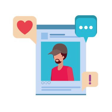 profil sosyal ağ adamla konuşma balonu