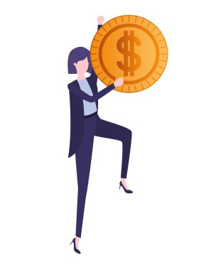 dolar işareti avatar karakter ile işkadını