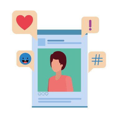 profil sosyal ağ adamla konuşma balonu