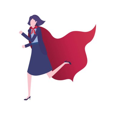 kahraman Cape avatar karakter ile iş kadını