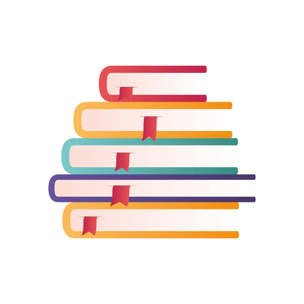 Stack of books isolated icon — Stock Vector