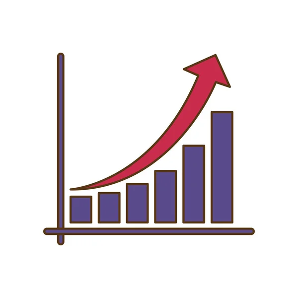 Gráfico con flecha icono aislado — Archivo Imágenes Vectoriales