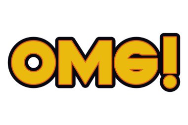 OMG çizgi kelime izole simge