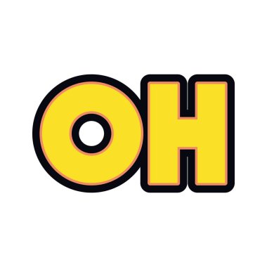 Oh komik kelimeler izole simge