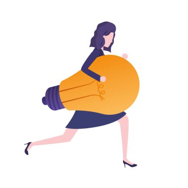 Ampul avatar karakter ile Businesswoman