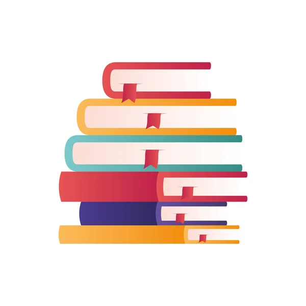 Stack of books isolated icon — Stock Vector