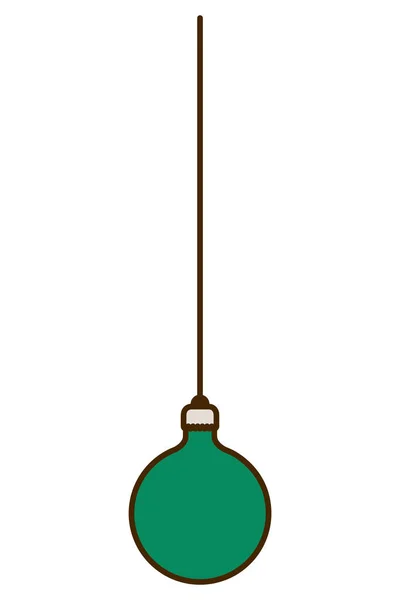 Bola de Navidad colgando icono aislado — Vector de stock