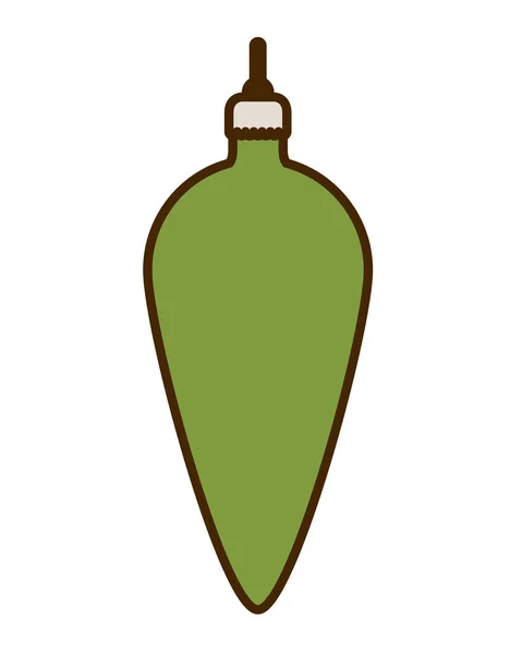 Décoration de boule de Noël pendaison icône isolée — Image vectorielle