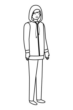 kış giysileri avatar karakter ile genç adam